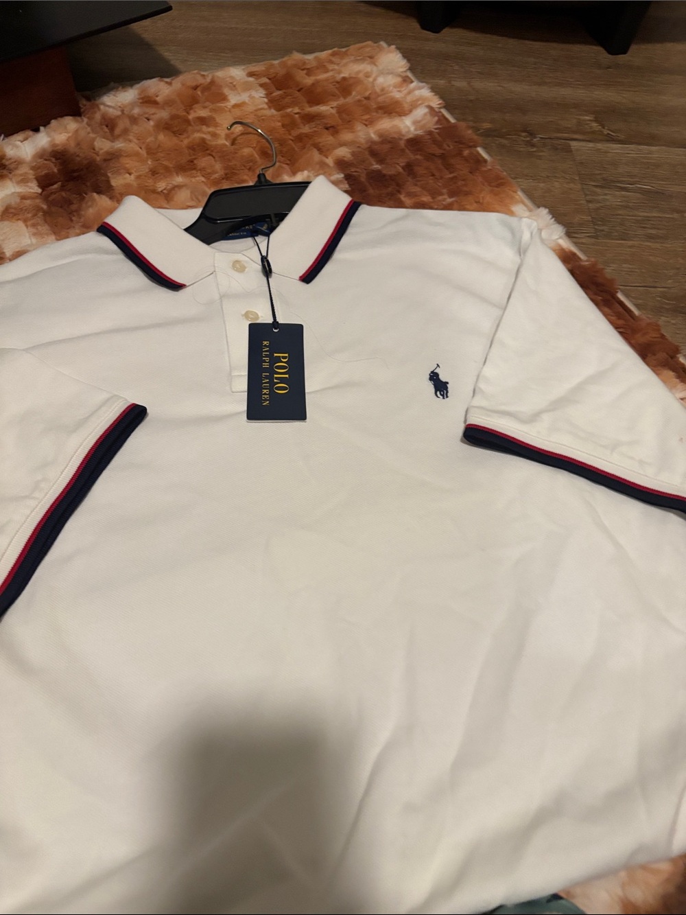Polo by Ralph Lauren White Short-Sleeve Pique Polo with Contrast Trim
